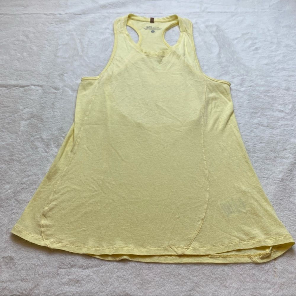 Qor Yellow Cotton Cashmere Blend Racer Back Tank Size Medium